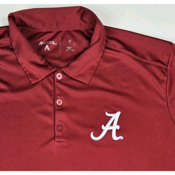 Antigua Alabama Crimson Tide Shirt Polo Mens XL NCAA Football Performance SS - Picture 6 of 9